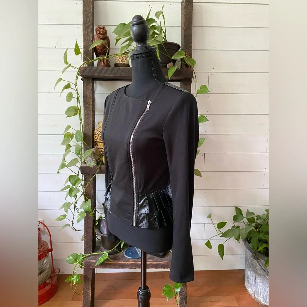 Olsenboye: Black Women's Baddie Jacket with Pleated Detail